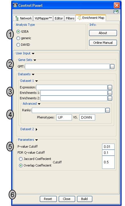 Screenshot EnrichmentMap InputPanel