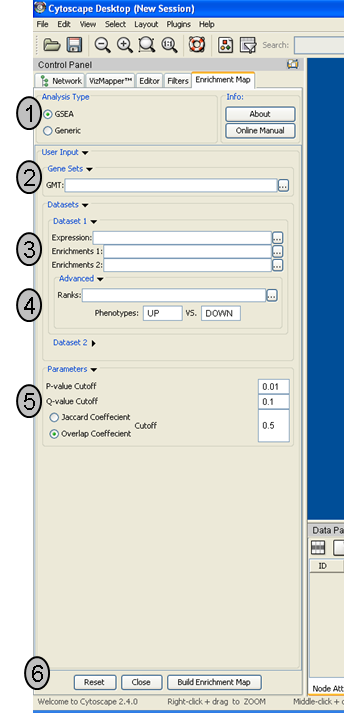 Screenshot EnrichmentMap InputPanel