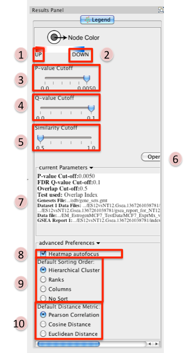 Screenshot Results Parameter Panel